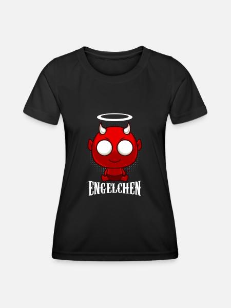 Engelchen Teufelchen Teufel - Frauen Funktions-T-Shirt - Schwarz