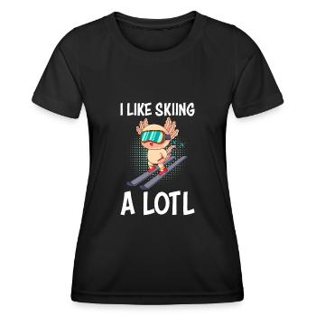 I like Skiing a lotl Ski Skier Apres Ski - Women's Functional T-Shirt - black - Front - AI Model Female 172 light (172cm)