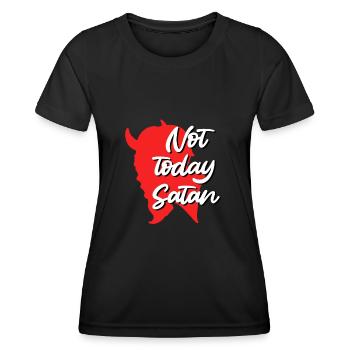 Satan Diable ne dit pas aujourd’hui Satan - T-shirt sport Femme - noir - Devant - AI Model Female 172 light (172cm)