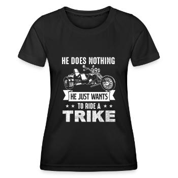 Trike Motor Tricycle Triker Tricycle Moto - T-shirt sport Femme - noir - Devant - AI Model Female 172 light (172cm)