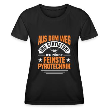 Feuerwerker Silvester Feuerwerk Geschenk - Frauen Funktions-T-Shirt - Schwarz - Vorne - AI Model Female 172 light (172cm)