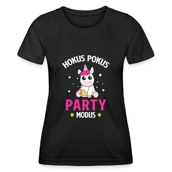 Einhorn Bier Hokus Pokus Party Modus - Frauen Funktions-T-Shirt - Schwarz - Vorne - AI Model Female 172 light (172cm)