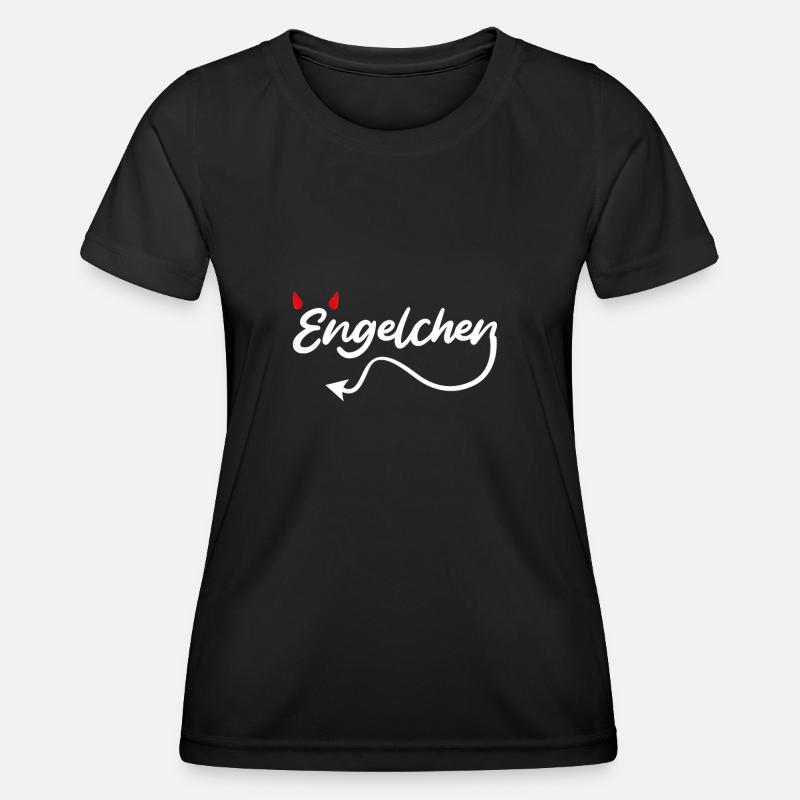 Engel oder Teufel Engelchen Teufelchen - Frauen Funktions-T-Shirt - Schwarz