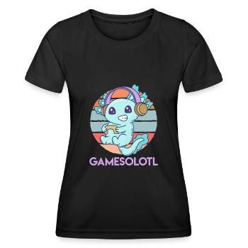 Gamesolotl Axolotl Gamer - Women's Functional T-Shirt - black - Front - AI Model Female 172 light (172cm)