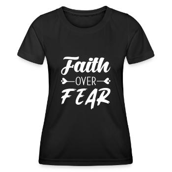 La foi sur la peur - T-shirt sport Femme - noir - Devant - AI Model Female 172 light (172cm)
