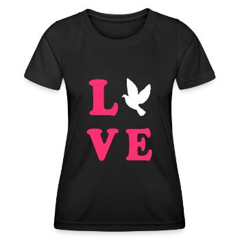 Pigeon Love - Frauen Funktions-T-Shirt - Schwarz - Vorne - AI Model Female 172 light (172cm)