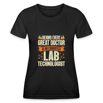 Technicien de laboratoire Profession Assistant de laboratoire Cadeau - T-shirt sport Femme - noir - Devant - AI Model Female 172 light (172cm)