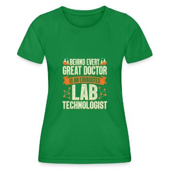 Technicien de laboratoire Profession Assistant de laboratoire Cadeau - T-shirt sport Femme - vert - Devant - AI Model Female 172 dark (172cm)
