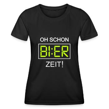 Bier Uhr Lustiges Mallorca Party Alkohol Bier Suff - Frauen Funktions-T-Shirt - Schwarz - Vorne - AI Model Female 172 light (172cm)