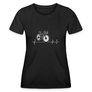Gravel Bike Herzschlag - Vintage Gravel Bike Fahrr - Frauen Funktions-T-Shirt - Schwarz - Vorne - AI Model Female 172 light (172cm)