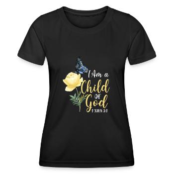 Christian Bible Verse Quote - Women's Functional T-Shirt - black - Front - AI Model Female 172 light (172cm)