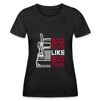 LKW Fahrer Lastwagenfahrer Fernfahrer Trucker - Frauen Funktions-T-Shirt - Schwarz - Vorne - AI Model Female 172 light (172cm)