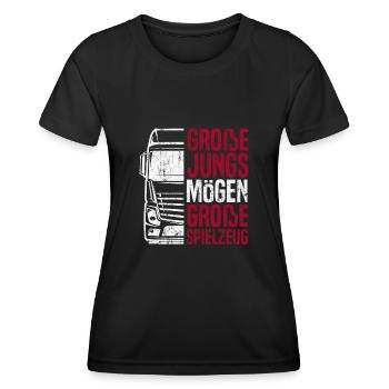 LKW Fahrer Lastwagenfahrer Fernfahrer Trucker - Frauen Funktions-T-Shirt - Schwarz - Vorne - AI Model Female 172 light (172cm)