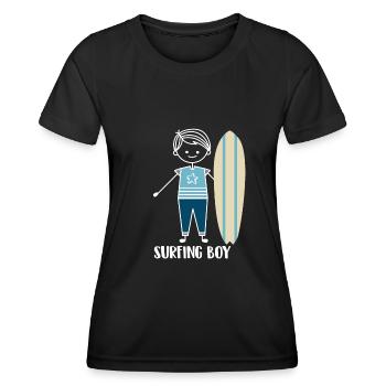 Surfen Wellenreiter Surfer - Frauen Funktions-T-Shirt - Schwarz - Vorne - AI Model Female 172 light (172cm)