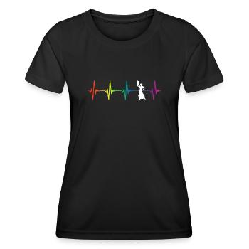 Flamenco Rainbow Heartbeat - Women's Functional T-Shirt - black - Front - AI Model Female 172 light (172cm)