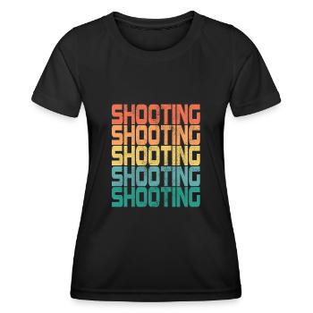 Shooting Shooting En disant cadeau rétro - T-shirt sport Femme - noir - Devant - AI Model Female 172 light (172cm)