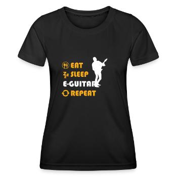 Chemise graphique E-Guitar - T-shirt sport Femme - noir - Devant - AI Model Female 172 light (172cm)
