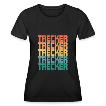 Traktor Trekker Bauer Spruch Retro Geschenk - Frauen Funktions-T-Shirt - Schwarz - Vorne - AI Model Female 172 light (172cm)