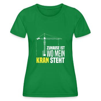 Kran Kranführer - Frauen Funktions-T-Shirt - Kelly Green - Vorne - AI Model Female 172 dark (172cm)