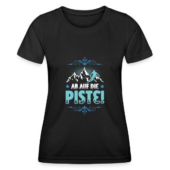 ab auf die piste - Frauen Funktions-T-Shirt - Schwarz - Vorne - AI Model Female 172 light (172cm)