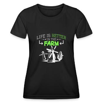 Farm Farm Saying - Women's Functional T-Shirt - black - Front - AI Model Female 172 light (172cm)