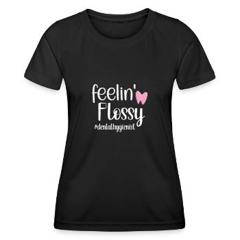 Hygiéniste dentaire Hygiéniste dentaire Hygiène buccale - T-shirt sport Femme - noir - Devant - AI Model Female 172 light (172cm)
