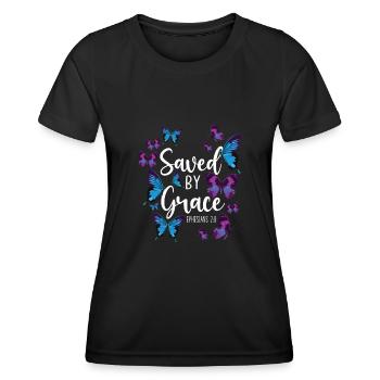 Christian Bible Verse Quote - Frauen Funktions-T-Shirt - Schwarz - Vorne - AI Model Female 172 light (172cm)