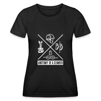 Klettern Bergsport Kletterer - Frauen Funktions-T-Shirt - Schwarz - Vorne - AI Model Female 172 light (172cm)