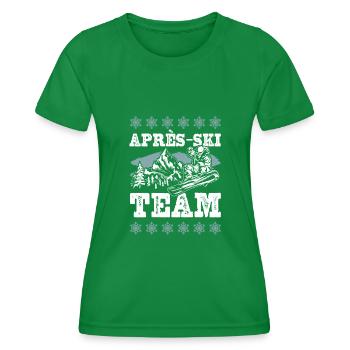 Après Ski Team - Women's Functional T-Shirt - kelly green - Front - AI Model Female 172 dark (172cm)