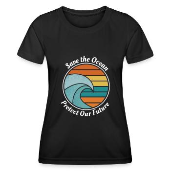 Save the Ocean - Women's Functional T-Shirt - black - Front - AI Model Female 172 light (172cm)
