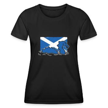 Loch Ness Nessie Monster Schottland - Frauen Funktions-T-Shirt - Schwarz - Vorne - AI Model Female 172 light (172cm)