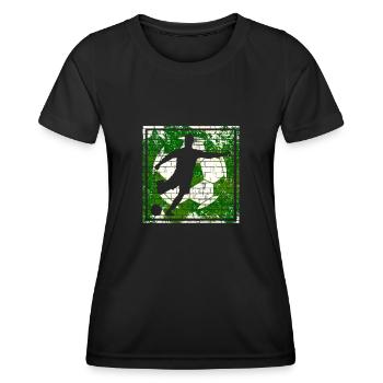 Silhouette de footballeur de football - T-shirt sport Femme - noir - Devant - AI Model Female 172 light (172cm)
