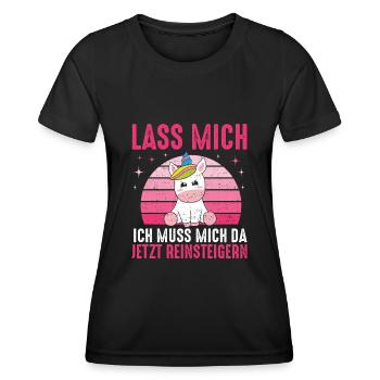 Let Me I Have To Get In Now Unicorn - Women's Functional T-Shirt - black - Front - AI Model Female 172 light (172cm)