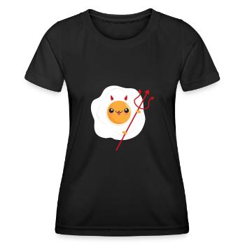 Teufel Ei Spiegelei Satan Teufel - Frauen Funktions-T-Shirt - Schwarz - Vorne - AI Model Female 172 light (172cm)