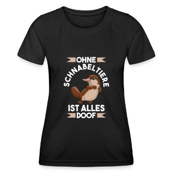 Ohne Schnabeltier ist alle doof - Frauen Funktions-T-Shirt - Schwarz - Vorne - AI Model Female 172 light (172cm)