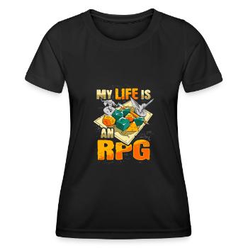 Ma vie est une chemise RPG pour RPG Gamer - T-shirt sport Femme - noir - Devant - AI Model Female 172 light (172cm)
