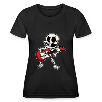 Guitar Guitarist Musician Band Skeleton - Women's Functional T-Shirt - black - Front - AI Model Female 172 light (172cm)
