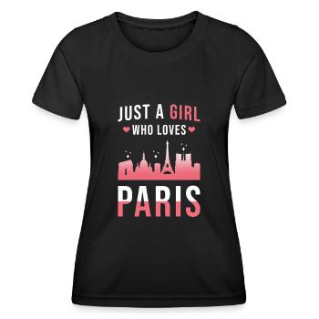 Paris - Frauen Funktions-T-Shirt - Schwarz - Vorne - AI Model Female 172 light (172cm)