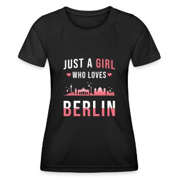 Berlin - T-shirt sport Femme - noir - Devant - AI Model Female 172 light (172cm)