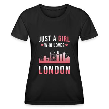 London - Women's Functional T-Shirt - black - Front - AI Model Female 172 light (172cm)