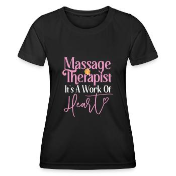Massothérapeute agréé Thérapie - T-shirt sport Femme - noir - Devant - AI Model Female 172 light (172cm)