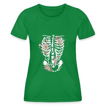 Gothic Flowers - Women's Functional T-Shirt - kelly green - Front - AI Model Female 172 dark (172cm)