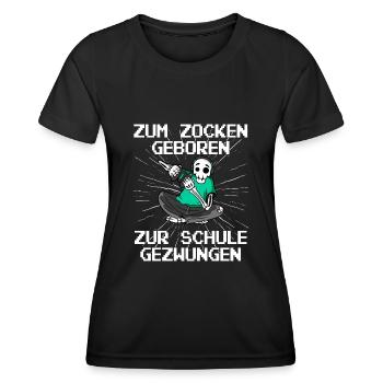 Joueurs nés pour aller à l’école - T-shirt sport Femme - noir - Devant - AI Model Female 172 light (172cm)