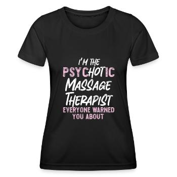 Massothérapeute agréé Thérapie - T-shirt sport Femme - noir - Devant - AI Model Female 172 light (172cm)