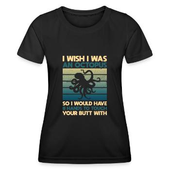 Funny Octopus Octopus Octopus Squid - Women's Functional T-Shirt - black - Front - AI Model Female 172 light (172cm)