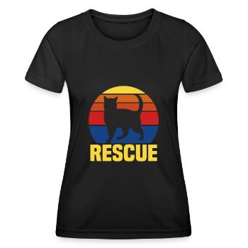 | d’adoption de chats | amoureux des chats Coucher de soleil rétro vintage - T-shirt sport Femme - noir - Devant - AI Model Female 172 light (172cm)