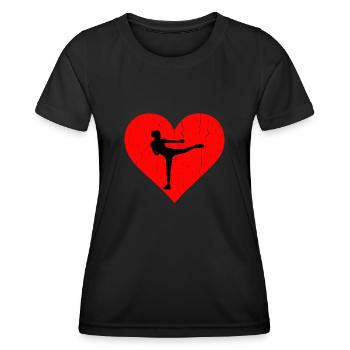 Piloxing Heart - Frauen Funktions-T-Shirt - Schwarz - Vorne - AI Model Female 172 light (172cm)