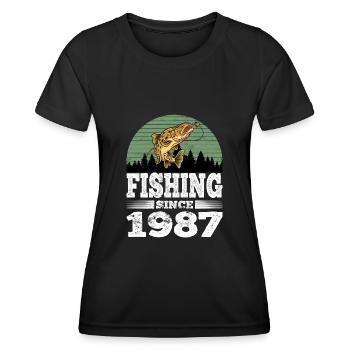 Fishing since 1987 - Women's Functional T-Shirt - black - Front - AI Model Female 172 light (172cm)