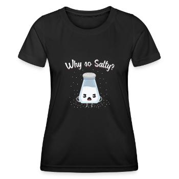 Jeu de mots salé - T-shirt sport Femme - noir - Devant - AI Model Female 172 light (172cm)