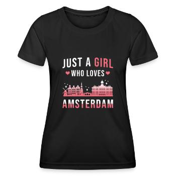 Amsterdam - T-shirt sport Femme - noir - Devant - AI Model Female 172 light (172cm)